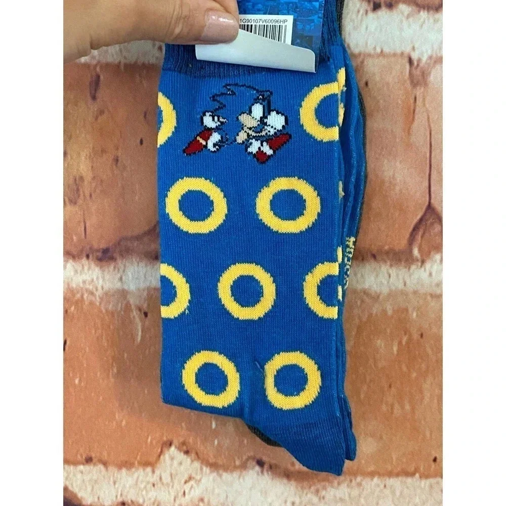 Sonic The Hedge Hog Soft Cozy Crew Fall Winter Socks New Men's 2 Pair Set